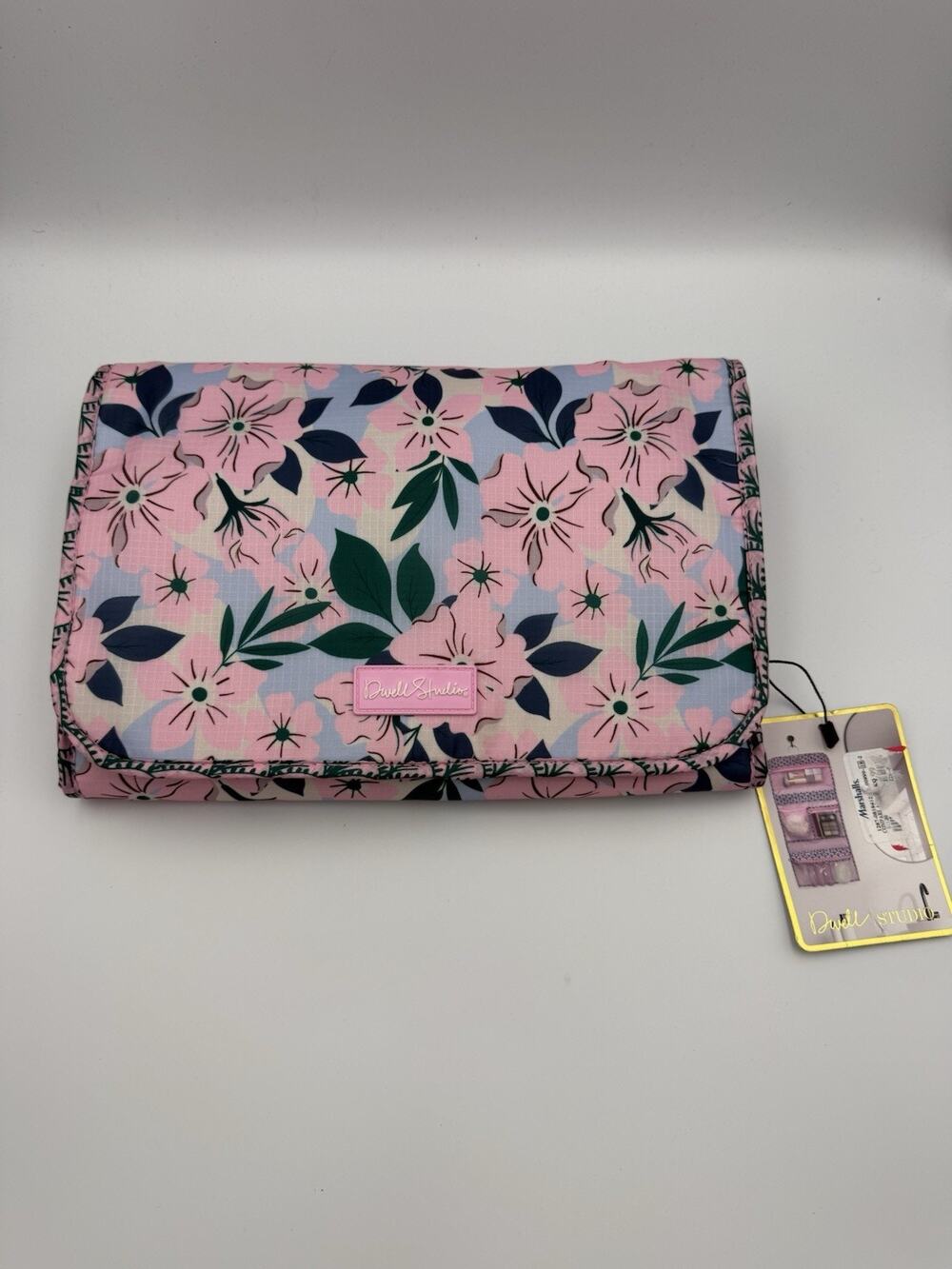 Dwell Studio Pink Floral Hanging Cosmetic Travel Bag Organizer Bottles NWT